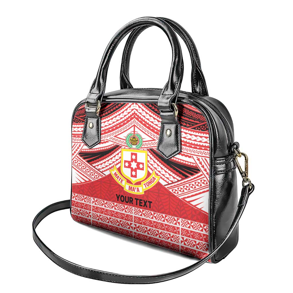 Personalised Kolisi Tonga College Atele Shoulder Handbag Polynesian Ngatu Tribal