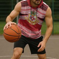 Personalised Kolisi Tonga College Atele Sleeveless Hoodie Polynesian Ngatu Tribal - Polynesian Pride