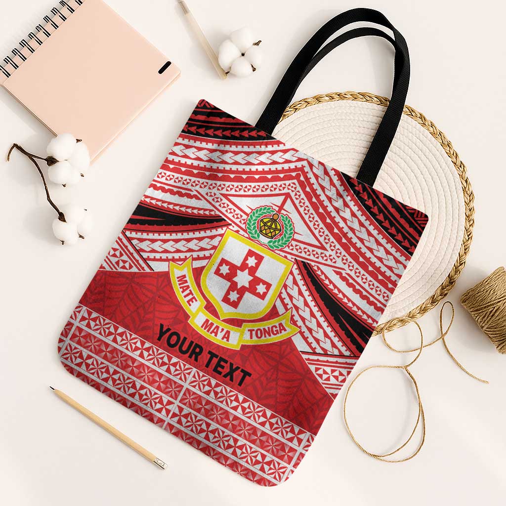 Personalised Kolisi Tonga College Atele Tote Bag Polynesian Ngatu Tribal - Polynesian Pride