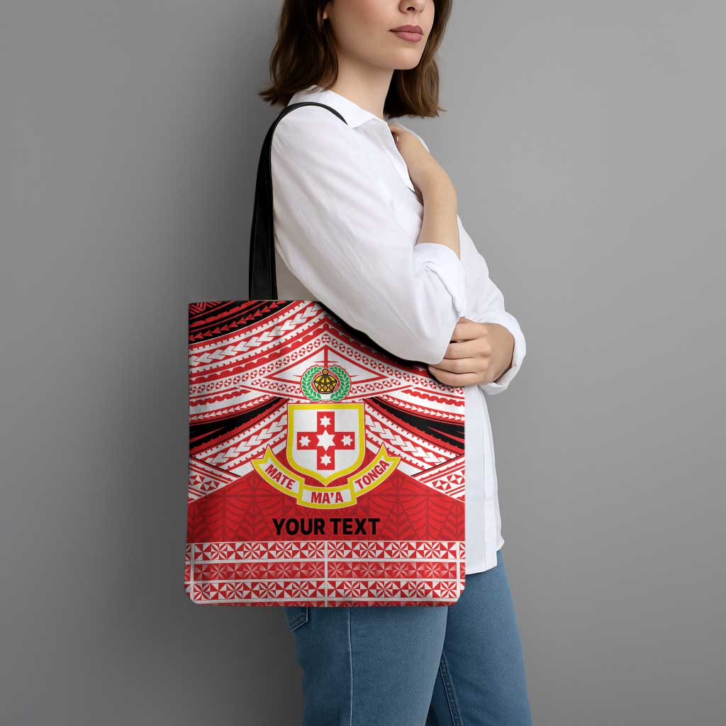 Personalised Kolisi Tonga College Atele Tote Bag Polynesian Ngatu Tribal - Polynesian Pride