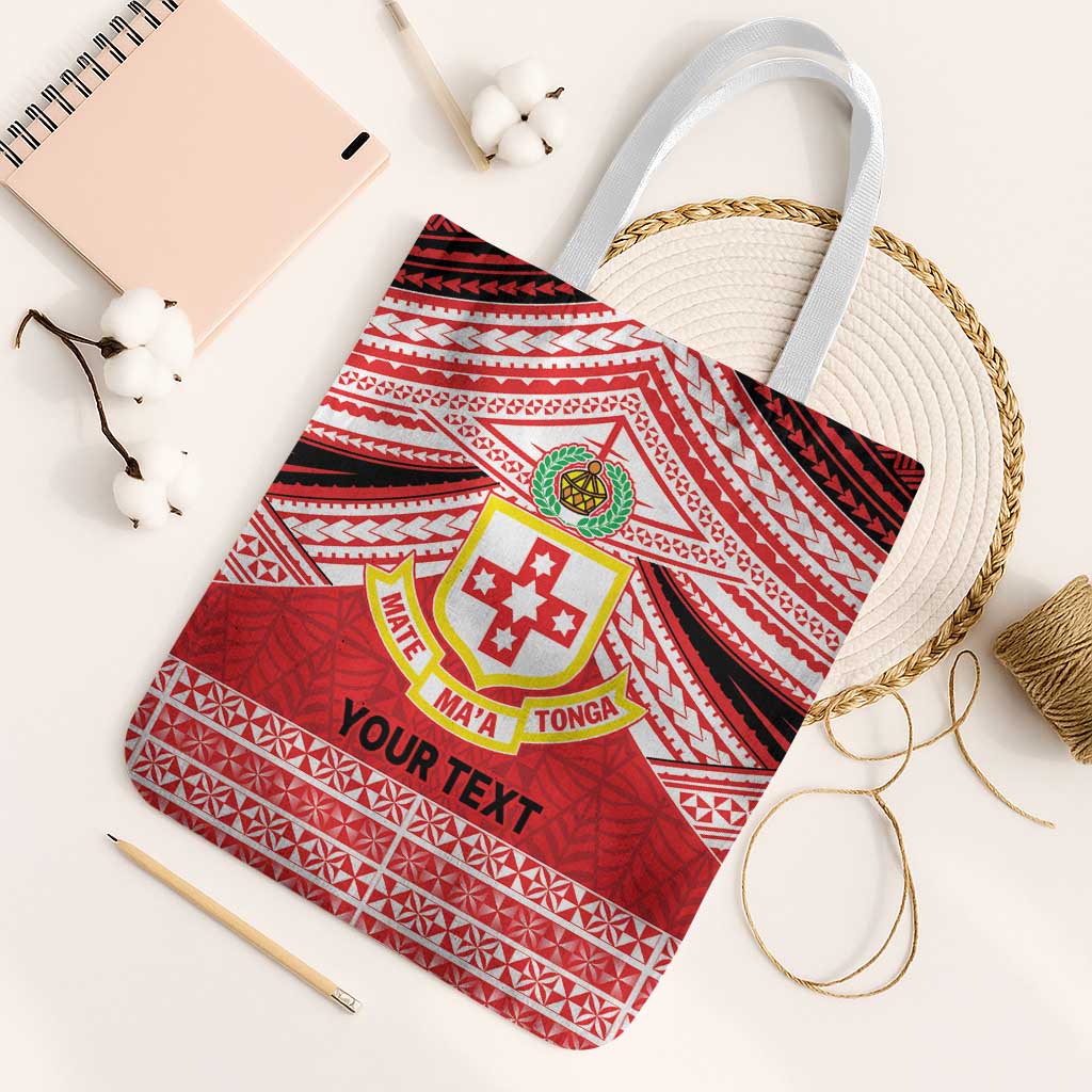 Personalised Kolisi Tonga College Atele Tote Bag Polynesian Ngatu Tribal - Polynesian Pride
