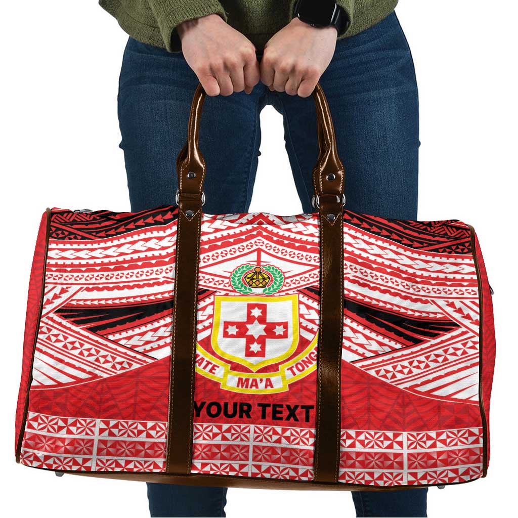 Personalised Kolisi Tonga College Atele Travel Bag Polynesian Ngatu Tribal - Polynesian Pride