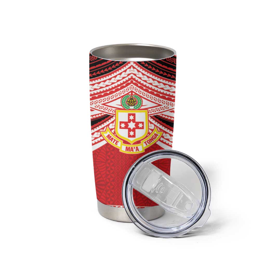 Personalised Kolisi Tonga College Atele Tumbler Cup Polynesian Ngatu Tribal