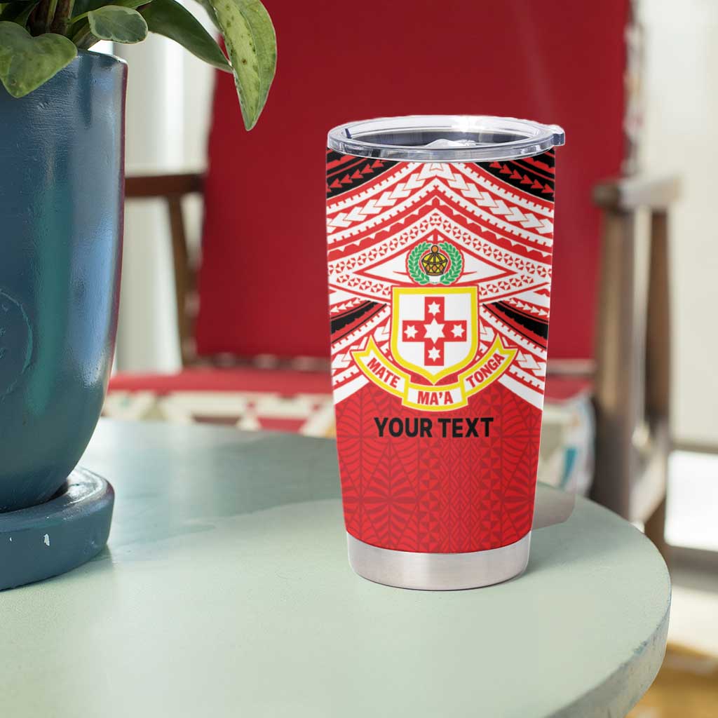 Personalised Kolisi Tonga College Atele Tumbler Cup Polynesian Ngatu Tribal