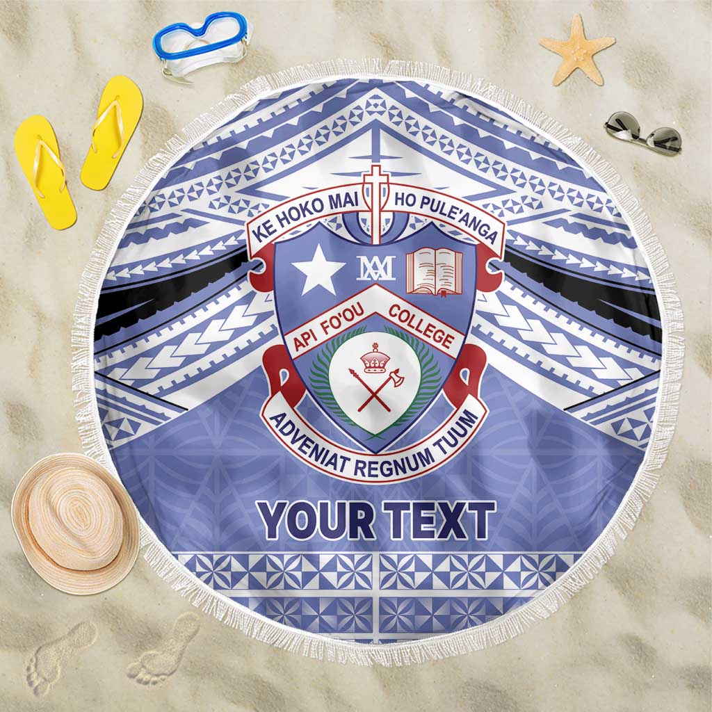 Personalised Tonga Apifoou College Beach Blanket Polynesian Ngatu Tribal