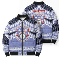 Personalised Tonga Apifoou College Bomber Puffer Jacket Polynesian Ngatu Tribal - Polynesian Pride