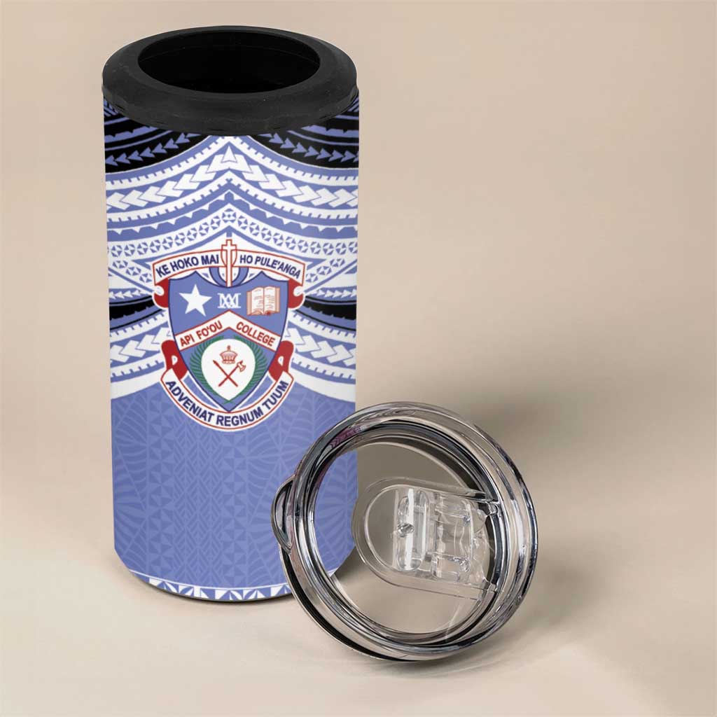 Personalised Tonga Apifoou College 4 in 1 Can Cooler Tumbler Polynesian Ngatu Tribal