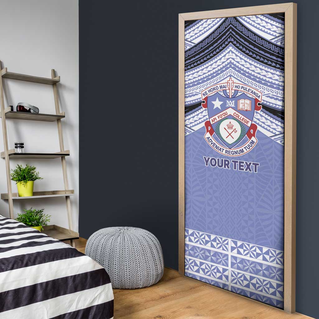 Personalised Tonga Apifoou College Door Cover Polynesian Ngatu Tribal - Polynesian Pride