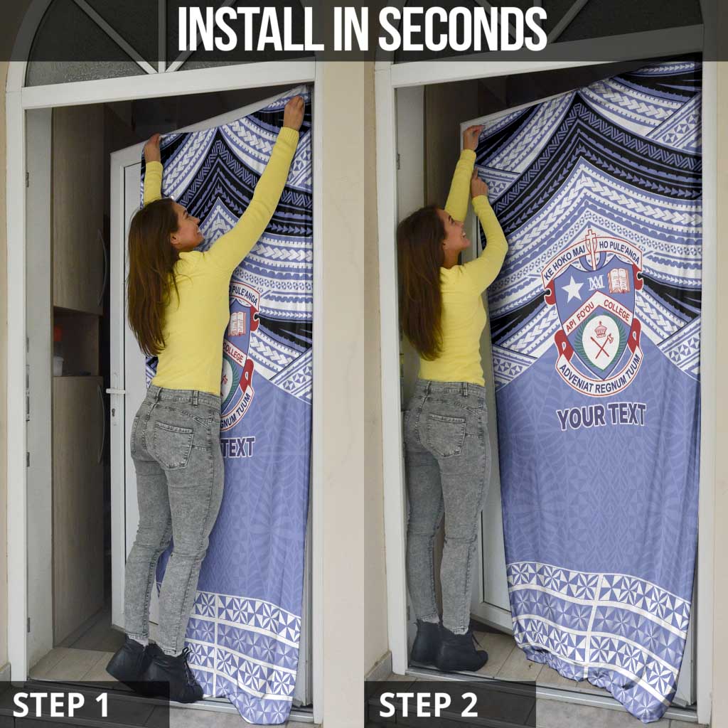 Personalised Tonga Apifoou College Door Cover Polynesian Ngatu Tribal - Polynesian Pride