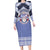 Personalised Tonga Apifoou College Family Matching Long Sleeve Bodycon Dress and Hawaiian Shirt Polynesian Ngatu Tribal