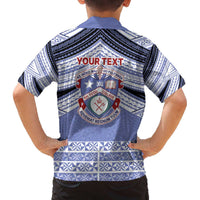 Personalised Tonga Apifoou College Family Matching Off The Shoulder Long Sleeve Dress and Hawaiian Shirt Polynesian Ngatu Tribal LT9 - Polynesian Pride