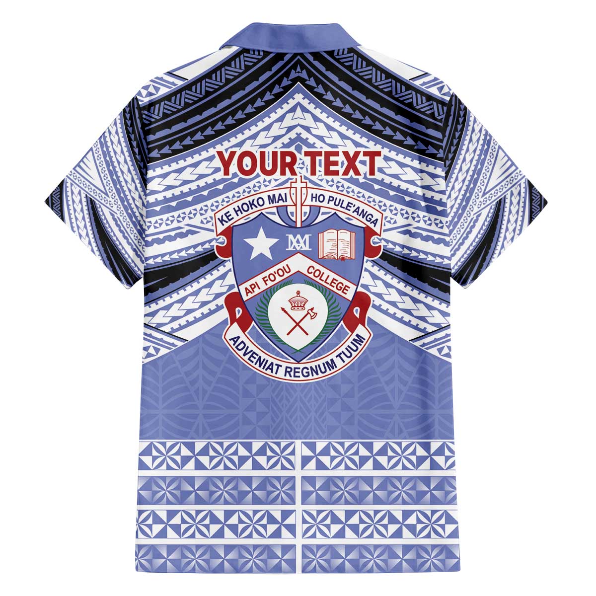 Personalised Tonga Apifoou College Family Matching Off The Shoulder Long Sleeve Dress and Hawaiian Shirt Polynesian Ngatu Tribal LT9 - Polynesian Pride