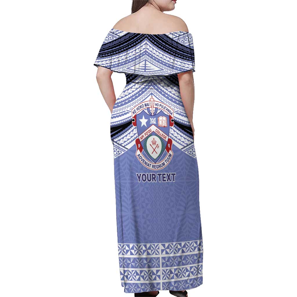 Personalised Tonga Apifoou College Family Matching Off Shoulder Maxi Dress and Hawaiian Shirt Polynesian Ngatu Tribal LT9 - Polynesian Pride