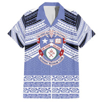 Personalised Tonga Apifoou College Family Matching Summer Maxi Dress and Hawaiian Shirt Polynesian Ngatu Tribal LT9 Dad's Shirt - Short Sleeve Blue - Polynesian Pride
