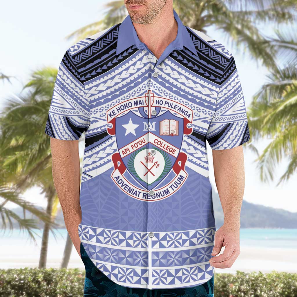 Personalised Tonga Apifoou College Hawaiian Shirt Polynesian Ngatu Tribal