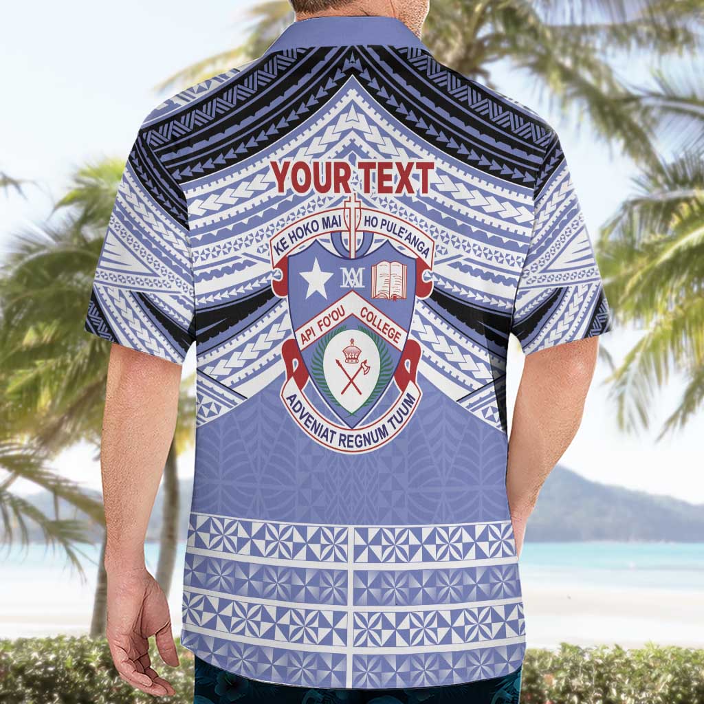 Personalised Tonga Apifoou College Hawaiian Shirt Polynesian Ngatu Tribal