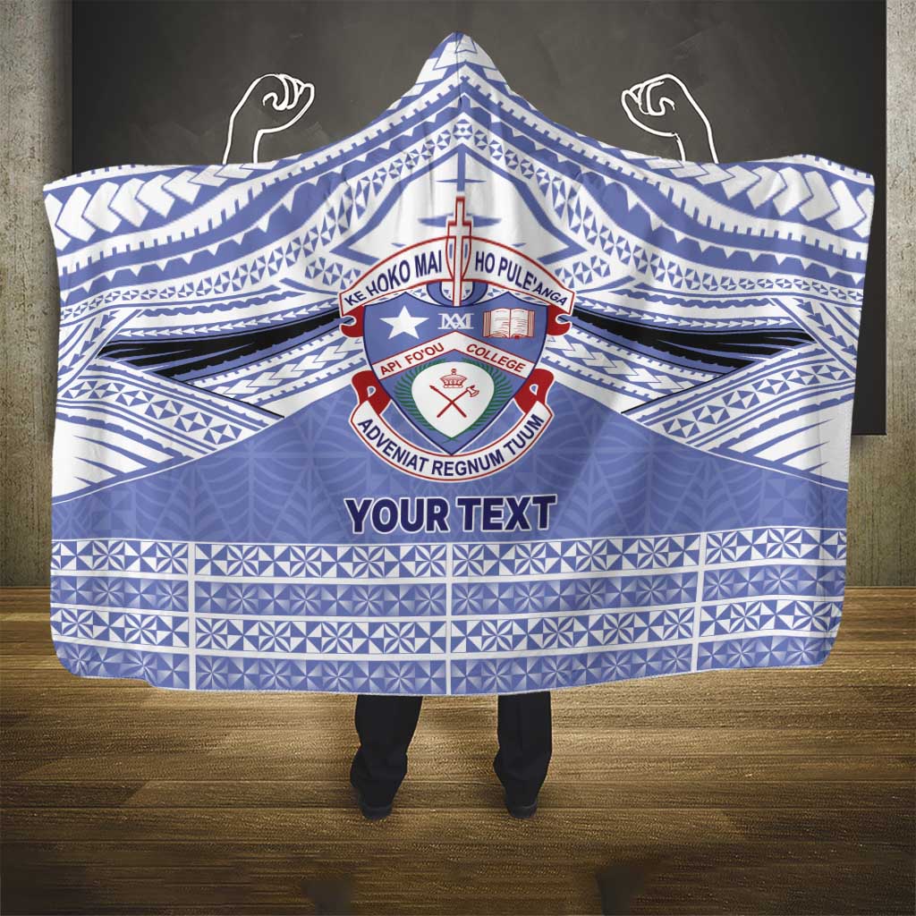 Personalised Tonga Apifoou College Hooded Blanket Polynesian Ngatu Tribal