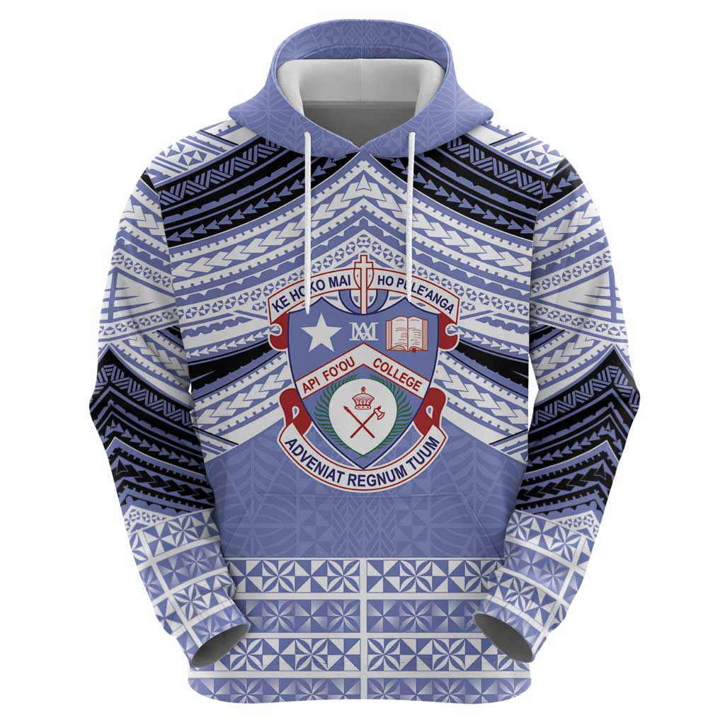 Personalised Tonga Apifoou College Hoodie Polynesian Ngatu Tribal