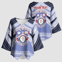 Personalised Tonga Apifoou College Kimono Sleeve Blouse Polynesian Ngatu Tribal - Polynesian Pride