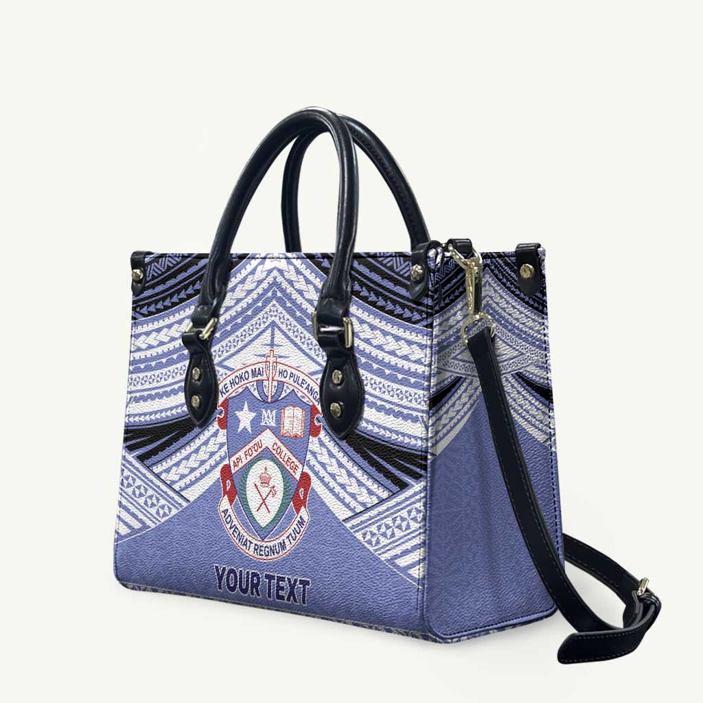 Personalised Tonga Apifoou College Leather Bag Polynesian Ngatu Tribal - Polynesian Pride