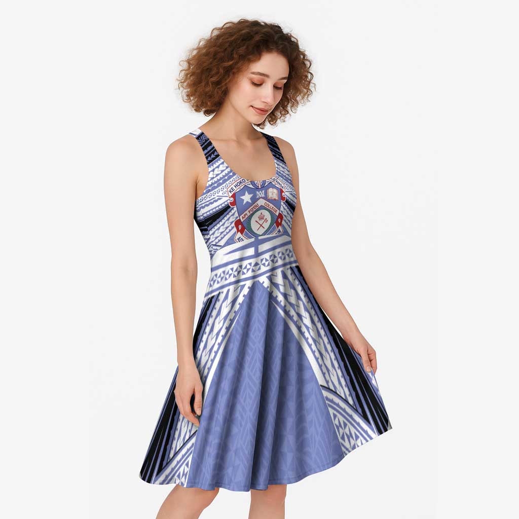 Personalised Tonga Apifoou College Midi Dress Polynesian Ngatu Tribal - Polynesian Pride