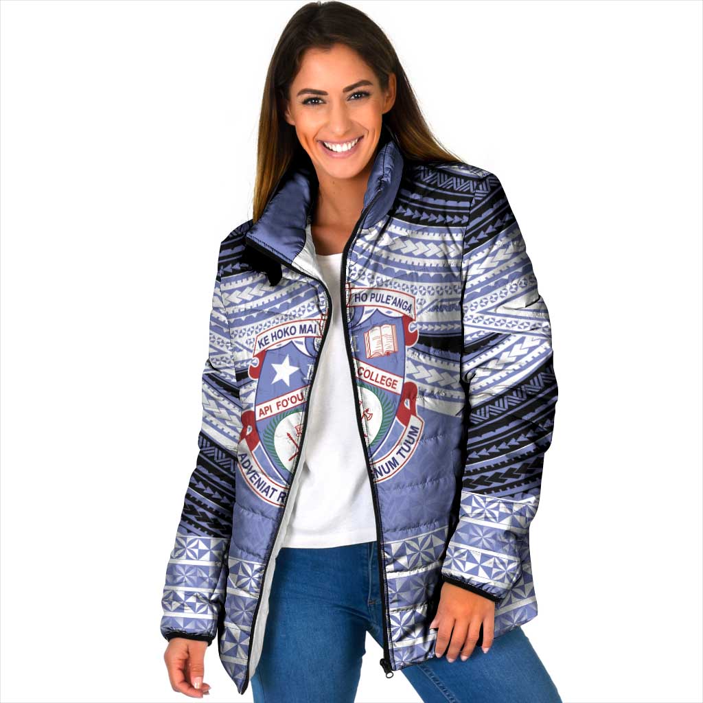 Personalised Tonga Apifoou College Padded Jacket Polynesian Ngatu Tribal - Polynesian Pride