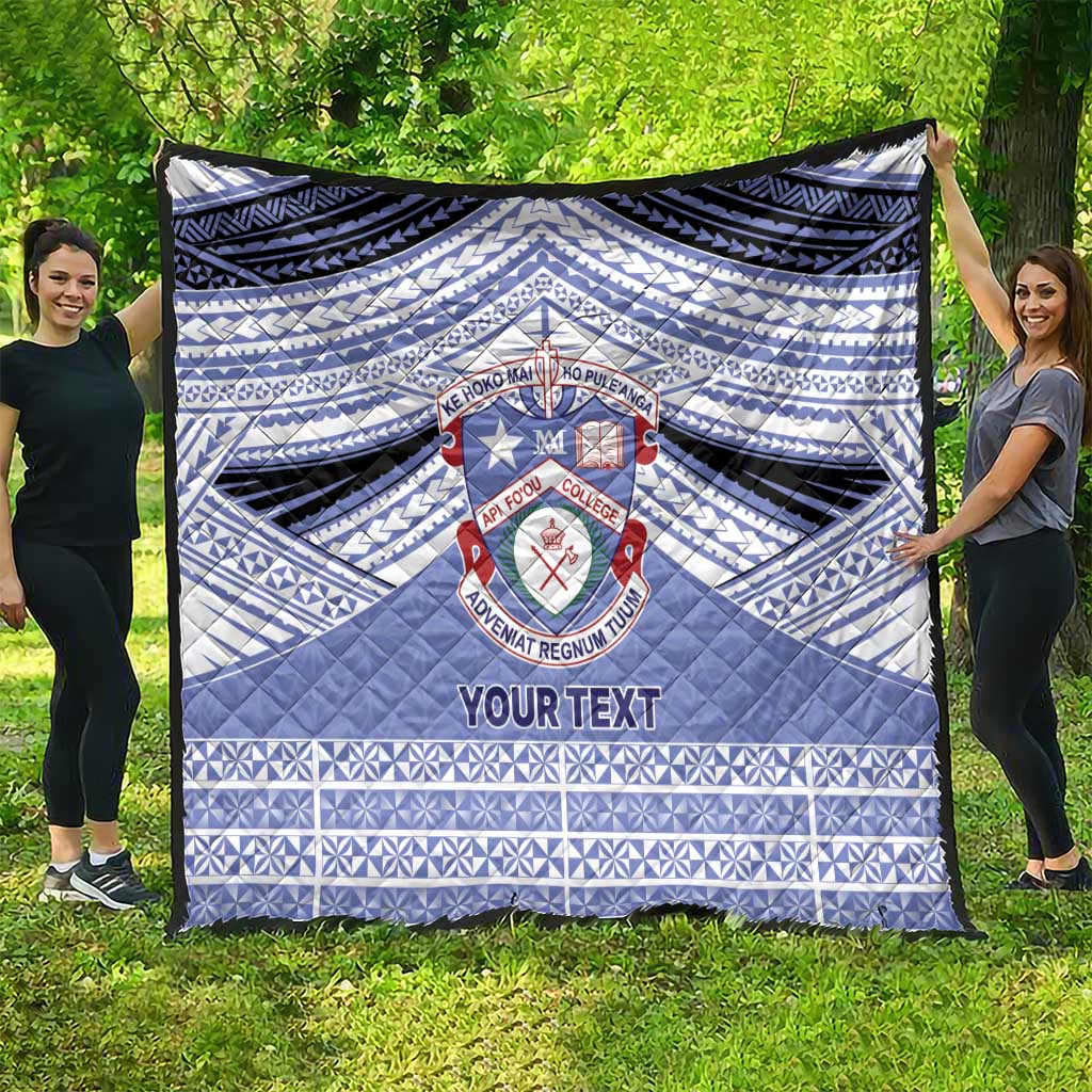 Personalised Tonga Apifoou College Quilt Polynesian Ngatu Tribal
