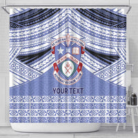 Personalised Tonga Apifoou College Shower Curtain Polynesian Ngatu Tribal