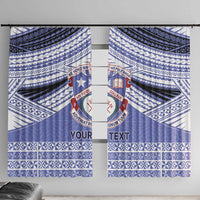 Personalised Tonga Apifoou College Window Curtain Polynesian Ngatu Tribal