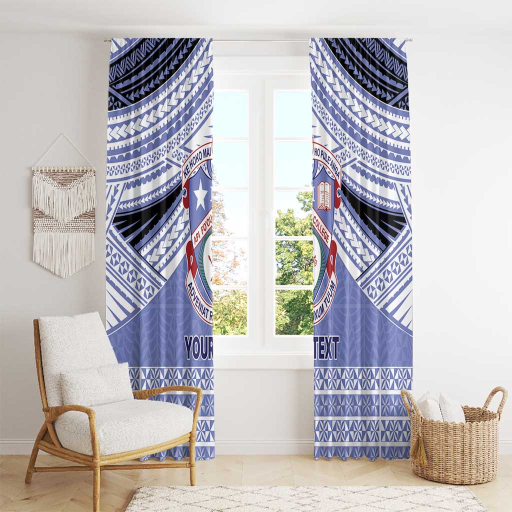 Personalised Tonga Apifoou College Window Curtain Polynesian Ngatu Tribal