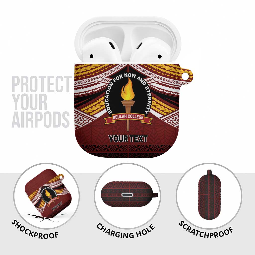 Personalised Tonga Beulah College AirPods Case Polynesian Ngatu Tribal - Polynesian Pride