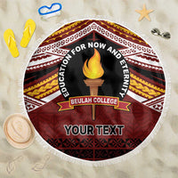 Personalised Tonga Beulah College Beach Blanket Polynesian Ngatu Tribal