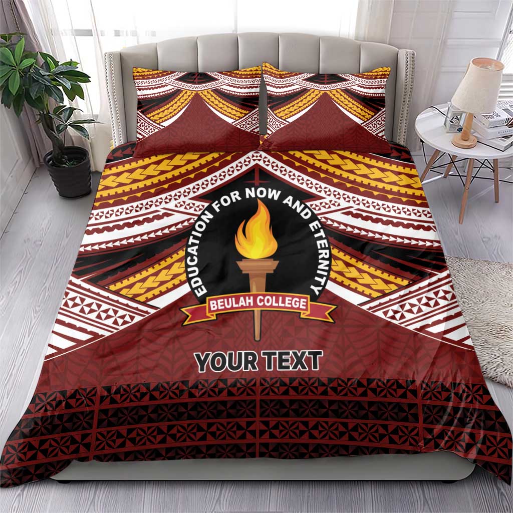 Personalised Tonga Beulah College Bedding Set Polynesian Ngatu Tribal