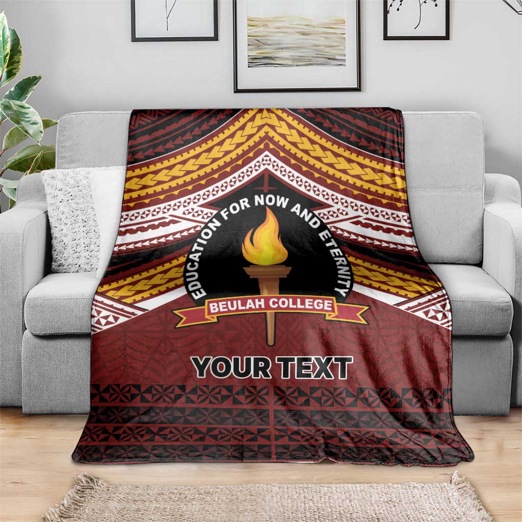 Personalised Tonga Beulah College Blanket Polynesian Ngatu Tribal