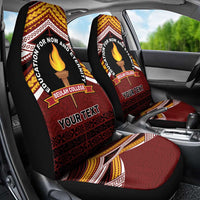 Personalised Tonga Beulah College Car Seat Cover Polynesian Ngatu Tribal