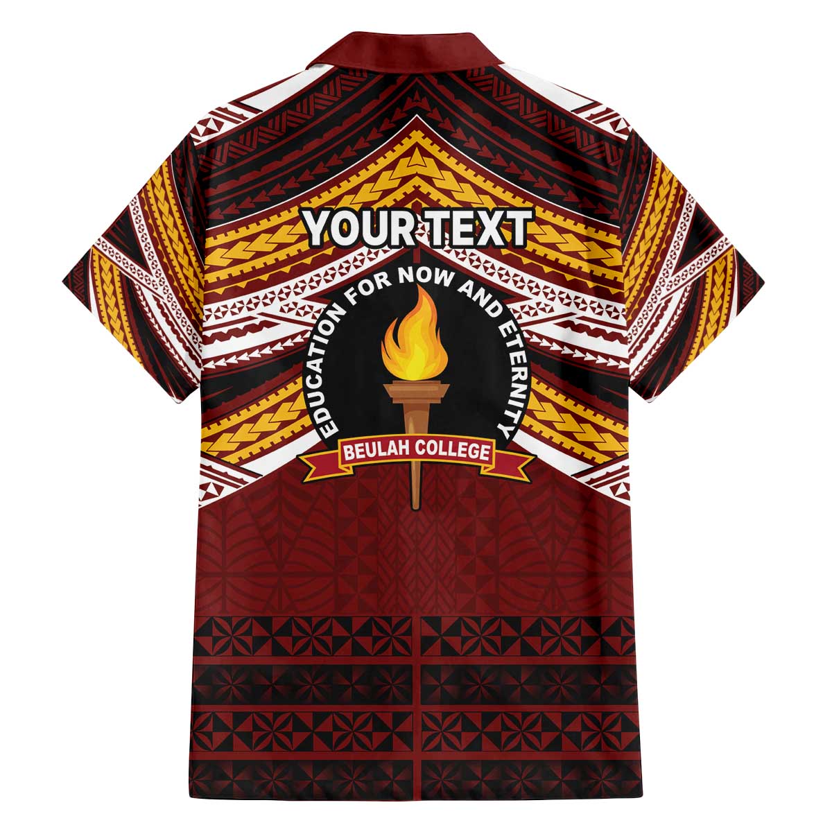 Personalised Tonga Beulah College Family Matching Off The Shoulder Long Sleeve Dress and Hawaiian Shirt Polynesian Ngatu Tribal LT9 - Polynesian Pride