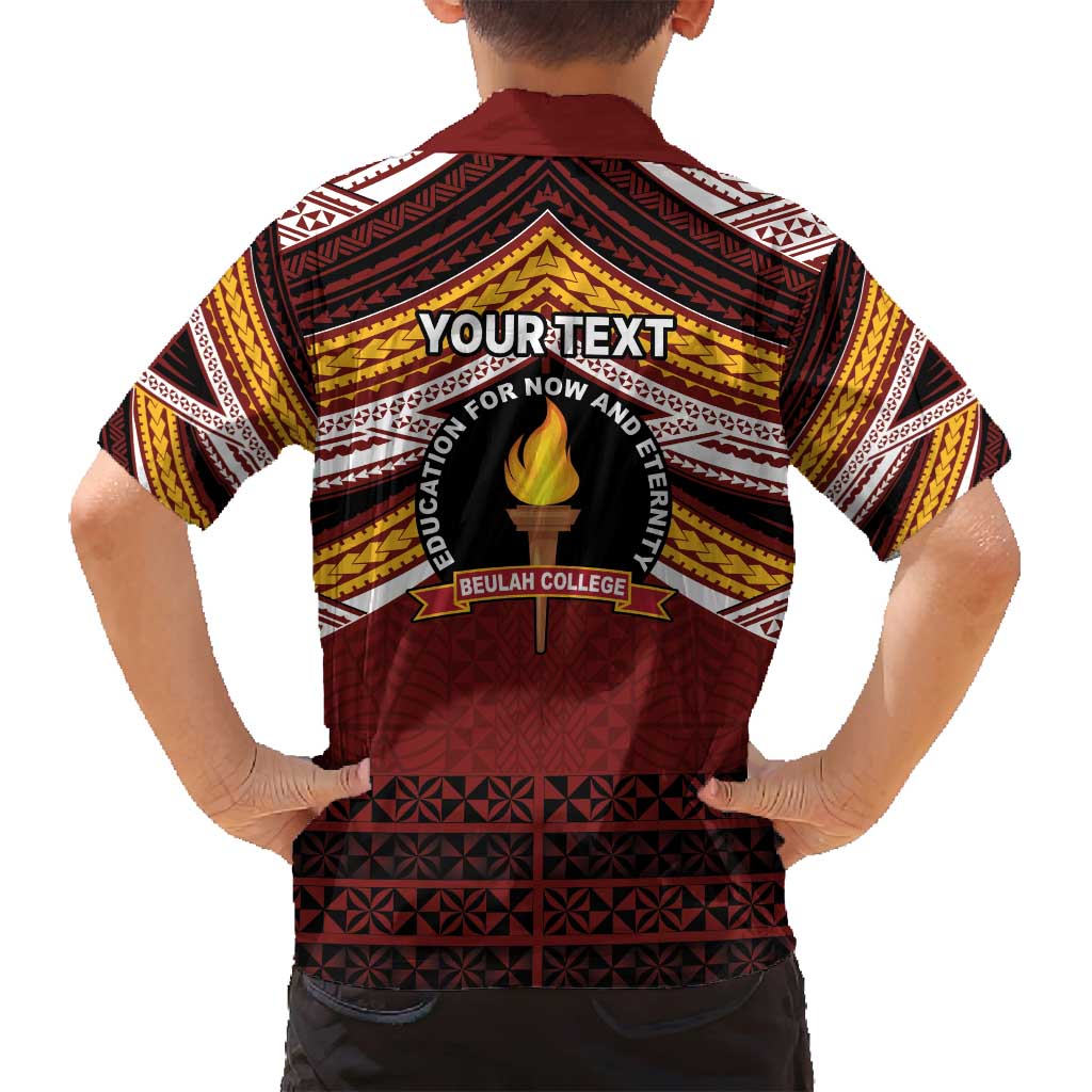 Personalised Tonga Beulah College Family Matching Off Shoulder Maxi Dress and Hawaiian Shirt Polynesian Ngatu Tribal LT9 - Polynesian Pride