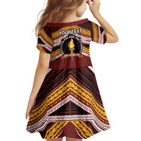 Personalised Tonga Beulah College Family Matching Off Shoulder Short Dress and Hawaiian Shirt Polynesian Ngatu Tribal LT9 - Polynesian Pride