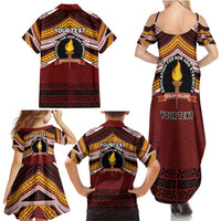 Personalised Tonga Beulah College Family Matching Summer Maxi Dress and Hawaiian Shirt Polynesian Ngatu Tribal LT9 - Polynesian Pride