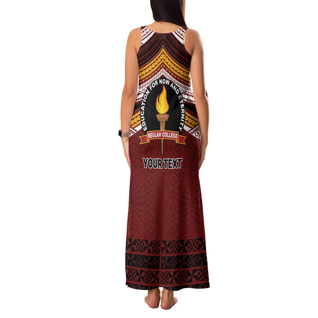 Personalised Tonga Beulah College Family Matching Tank Maxi Dress and Hawaiian Shirt Polynesian Ngatu Tribal