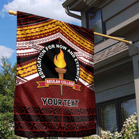 Personalised Tonga Beulah College Garden Flag Polynesian Ngatu Tribal