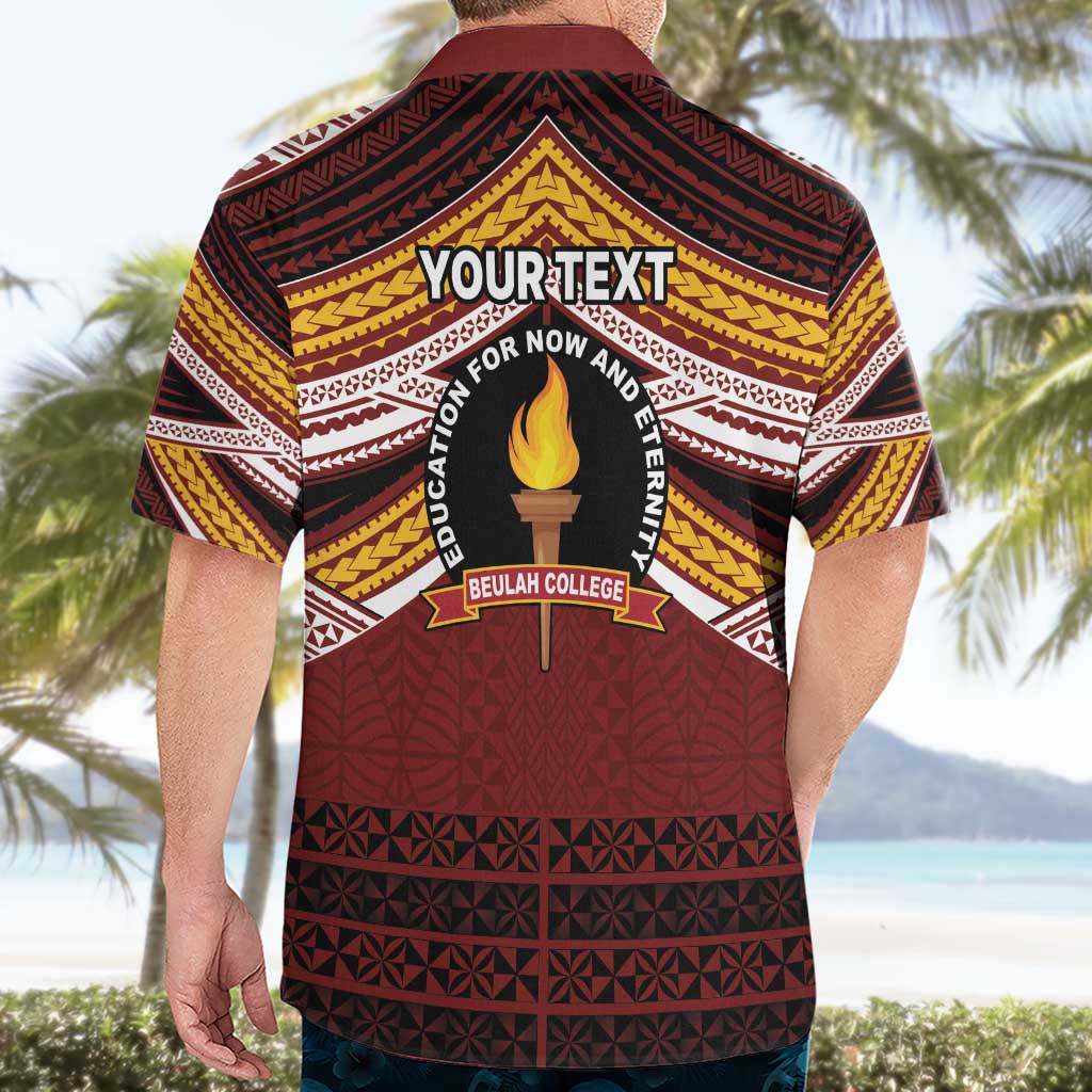 Personalised Tonga Beulah College Hawaiian Shirt Polynesian Ngatu Tribal