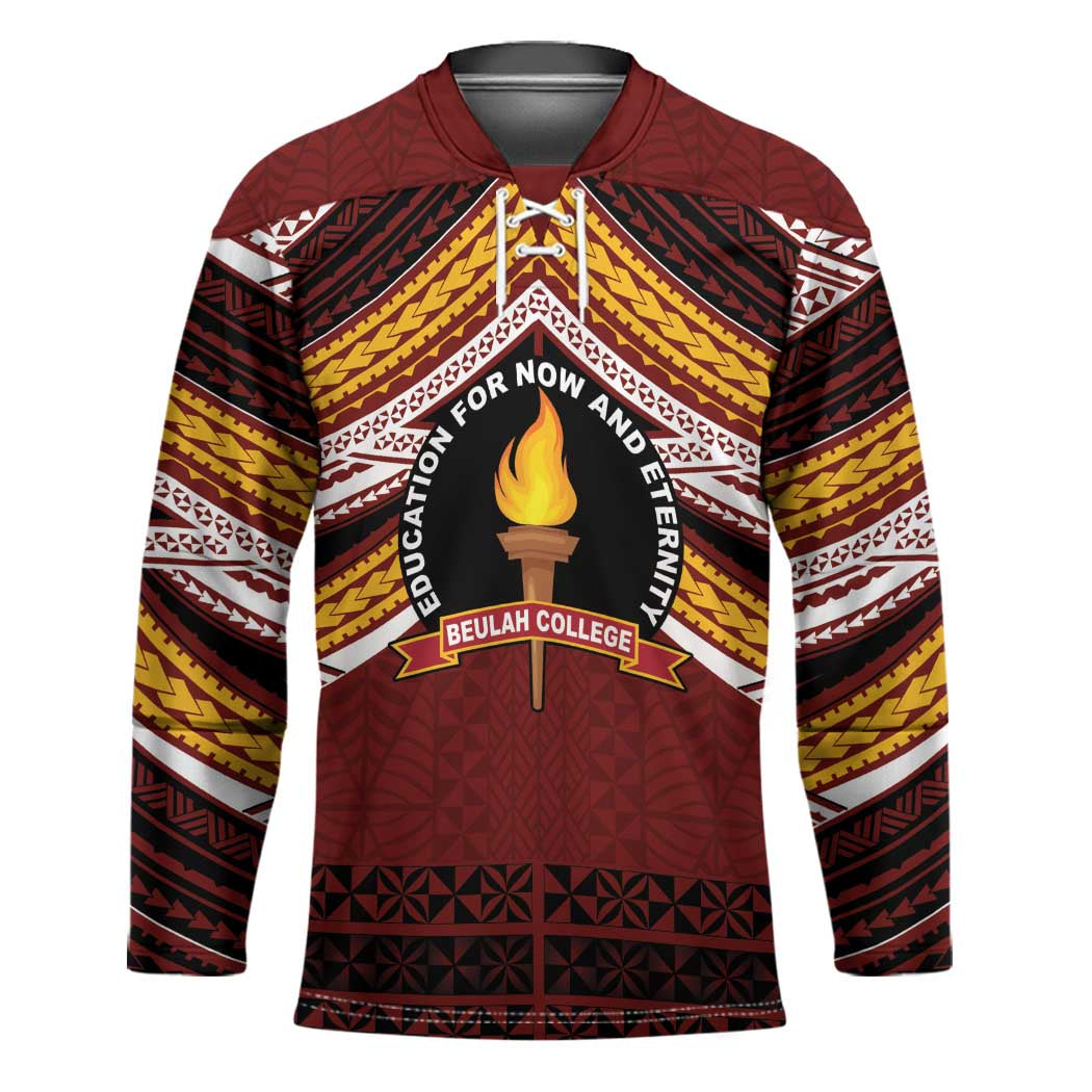 Personalised Tonga Beulah College Hockey Jersey Polynesian Ngatu Tribal - Polynesian Pride
