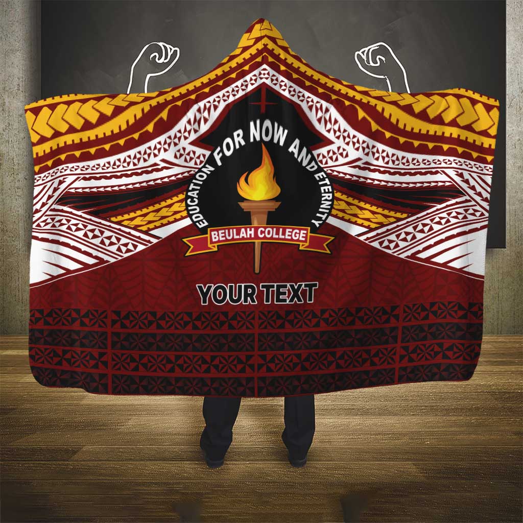 Personalised Tonga Beulah College Hooded Blanket Polynesian Ngatu Tribal