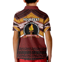 Personalised Tonga Beulah College Kid Polo Shirt Polynesian Ngatu Tribal
