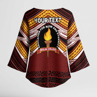 Personalised Tonga Beulah College Kimono Sleeve Blouse Polynesian Ngatu Tribal - Polynesian Pride