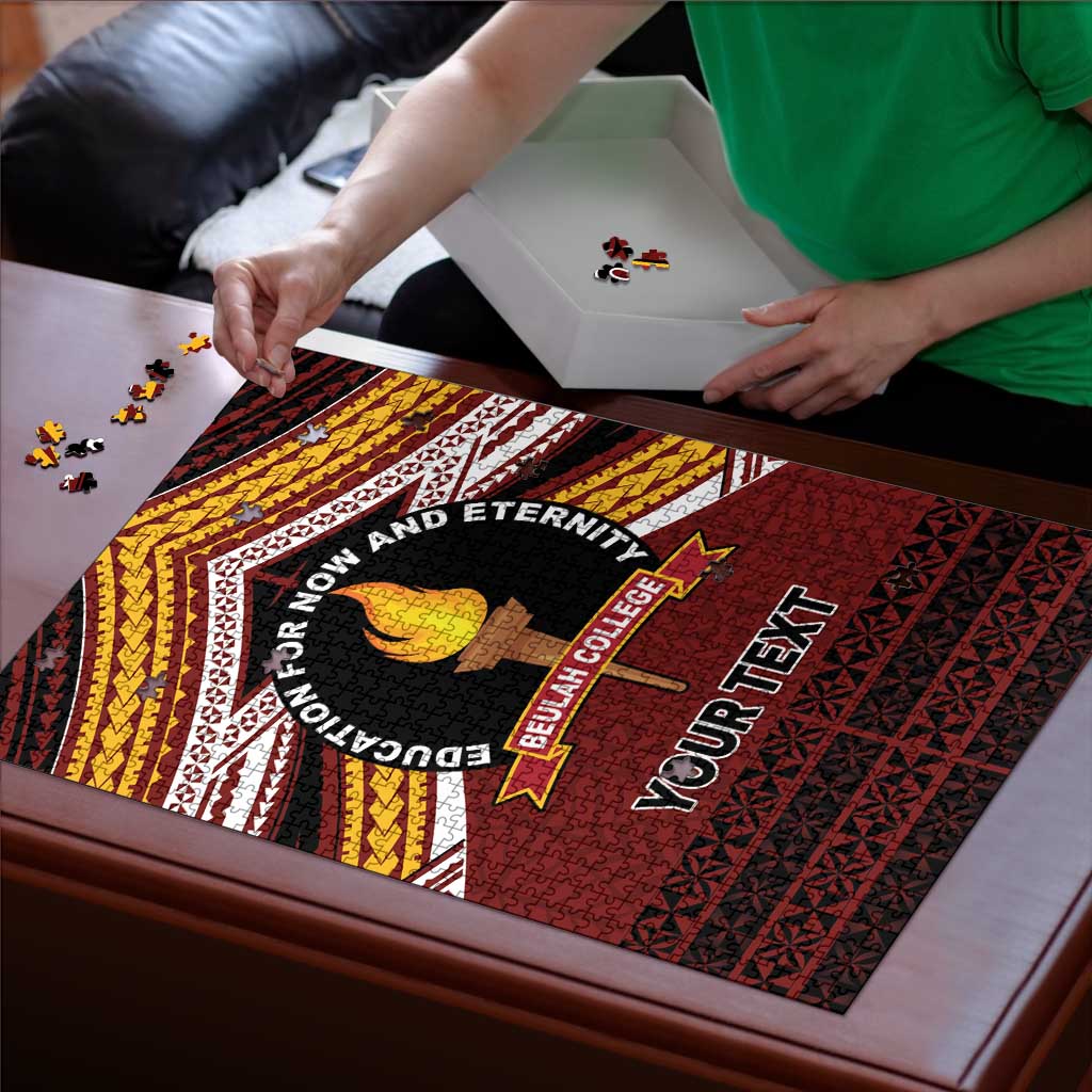 Personalised Tonga Beulah College Puzzle Polynesian Ngatu Tribal - Polynesian Pride