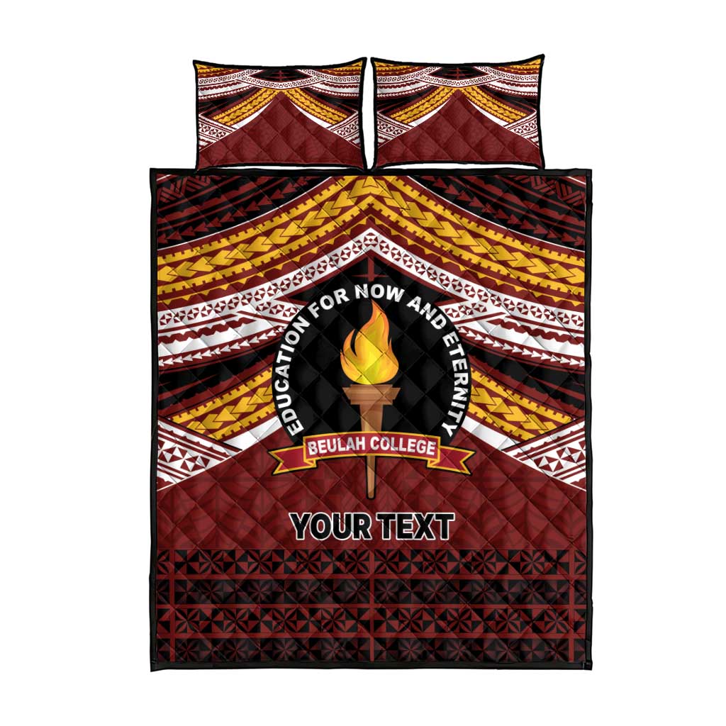 Personalised Tonga Beulah College Quilt Bed Set Polynesian Ngatu Tribal