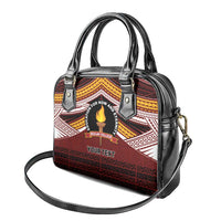 Personalised Tonga Beulah College Shoulder Handbag Polynesian Ngatu Tribal