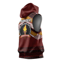 Personalised Tonga Beulah College Sleeveless Hoodie Polynesian Ngatu Tribal - Polynesian Pride